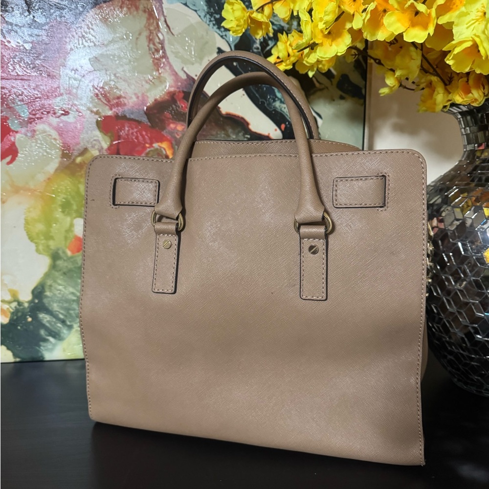 Michael Kors Brown Leather Satchel with Gold Chain - Picture 7 of 7